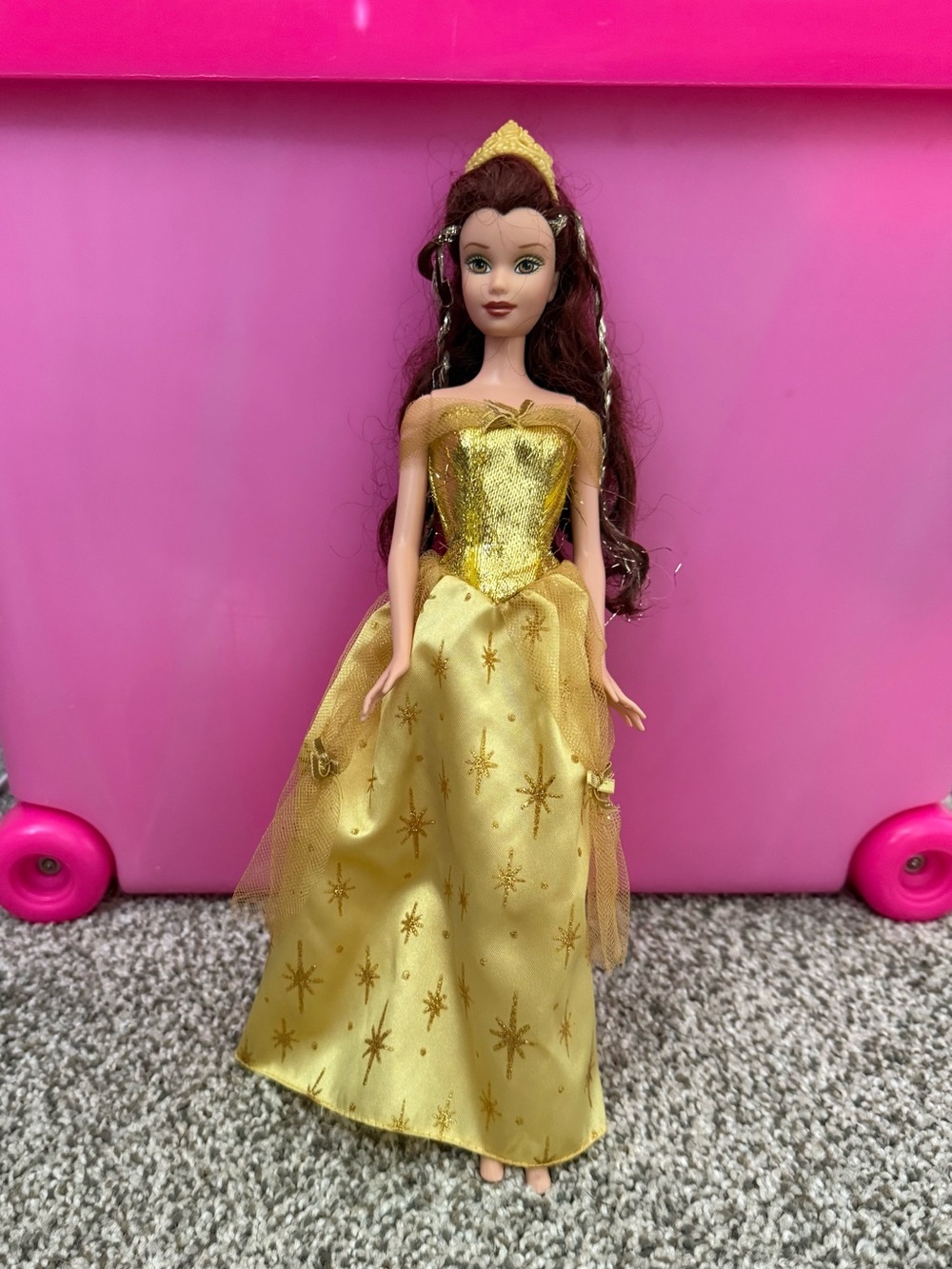 Vintage 2004 Mattel Disney Sparkle Princess Belle Doll Beauty and the Beast